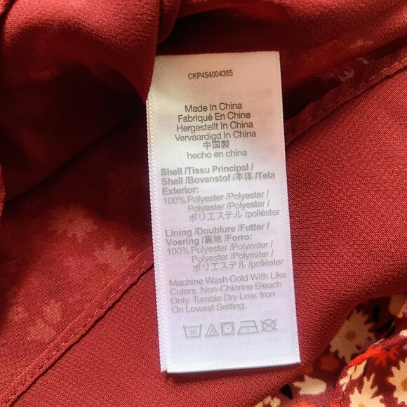 Madewell V-Neck Spring Prairie Orange-Red Ditsy Floral Button Front Mini Dress 2 - Picture 9 of 14